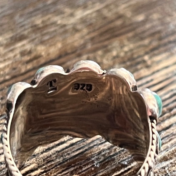 NEW - Turquoise & Sterling Silver Teardrop Bezel-Cut Ring - 6 1/2 - Picture 11 of 15